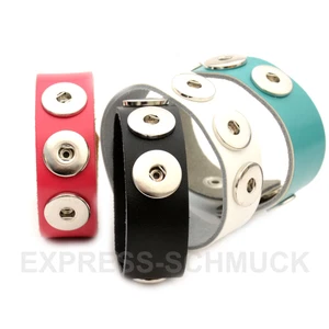 Chunks Armband echt Leder für Druckknöpfe Druckknopf kompatibel Click Button Neu - Bild 1 von 11
