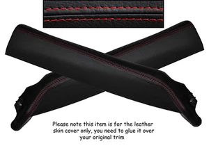 RED STITCH 2X A POST PILLAR LEATHER SKIN COVERS FITS LOTUS EVORA 2009-2014 - Imagen 1 de 3