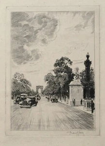 2 grabados franceses sin atribuir, principios del siglo XX Arco del Triunfo, Carmen Guillard - Imagen 1 de 7