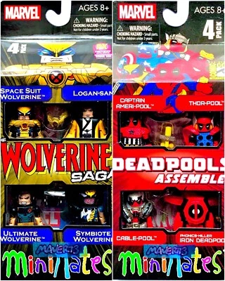 =Lote: 2 cajas = Marvel Minimates Wolverine Saga Deadpools ensamblar SDCC como nuevo Foto 1 de 4