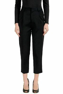 Pantalones informales recortados negros de lana para mujer Dsquared2 US 4 IT 40 Foto 1 de 4