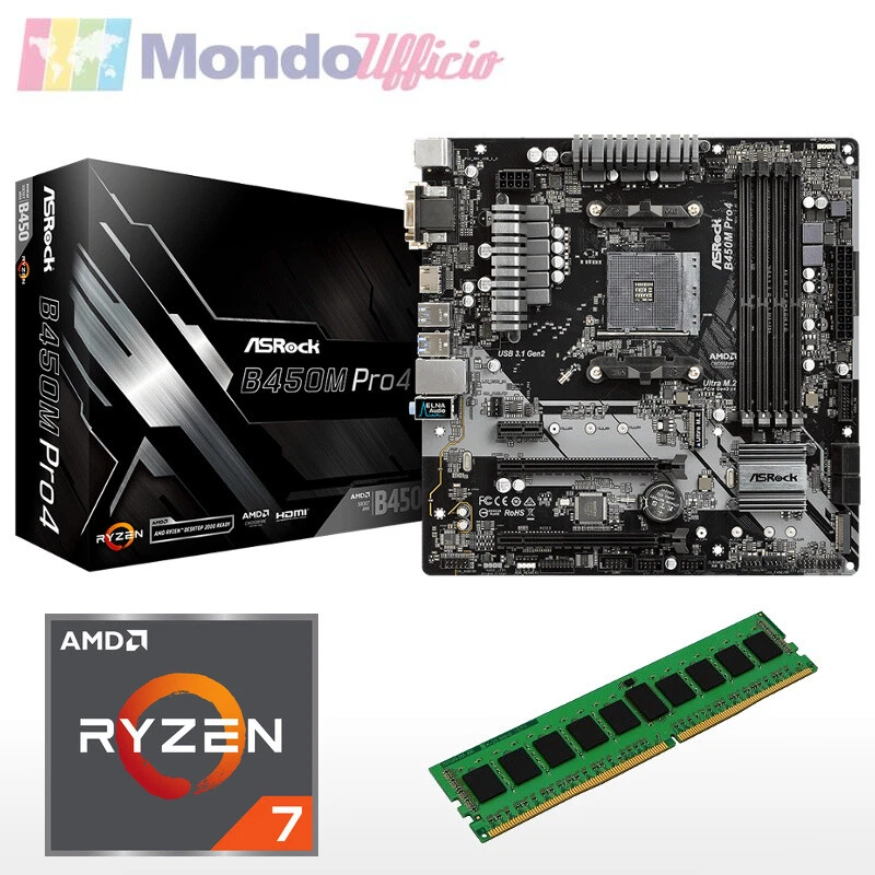 Kit aggiornamento PC AMD RYZEN 7 3700X 8 CORE 4,40 Ghz - Ram 64 GB DDR4 - ASRock - Immagine 1 di 1