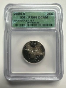 2004 S Michigan State quarter silver ICG - Picture 1 of 2