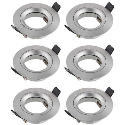 6x Einbau Strahler Rahmen gebürstet Decken Leuchten LED Halogen GU10 230V SEBSON - Bild 1 von 4