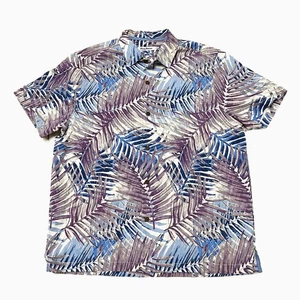 Camisa Tommy Bahama Azul/Borgoña Palmeras Hawaiana Manga Corta Talla XL - Imagen 1 de 3
