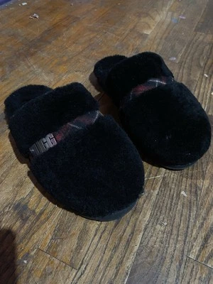 UGG Fluffy Black Slippers Size 8 - Image 1 of 4