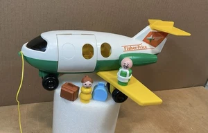 Vintage 1980 Fisher-Price Little People Jet Flugzeug #182 Gepäck und 2 Personen - Bild 1 von 14
