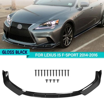 Labio de parachoques delantero negro para LEXUS IS250 IS350 IS300 IS200t F-SPORT 2014-2016 Foto 1 de 4