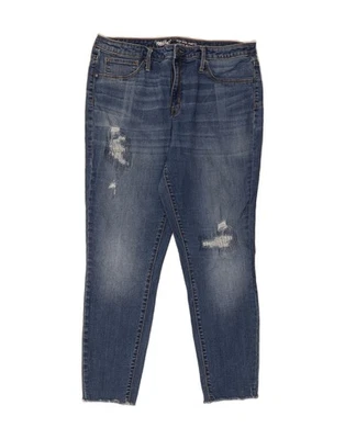 Pantalones de mezclilla para mujer Mossimo desgastados tiro alto EE. UU. 16 2XL W33 L27 azul DK60 Foto 1 de 3
