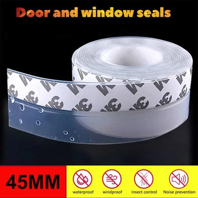 Weather Stripping Door Seal Strip Self Adhesive Silicone Bottom Draft Stopper US - Image 1 of 4