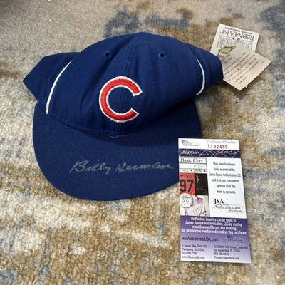 Billy Herman Signed Baseball Cap JSA Authenticated ROMAN PRO 7 5/8 CUBS CAP - Image 1 of 4