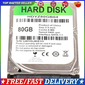 80GB Internal HDD 2.5 inch SATA III 5400 RPM Hard Drive for Laptop Computer - Picture 1 of 5