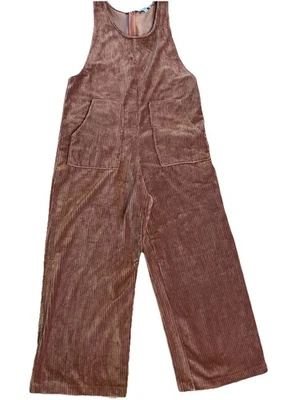 Полаграмма без рукавов широкие ноги мягкий вельветовый комбинезон Sz средний сожжен оранжевый укороченный - Изображение 1 из 4