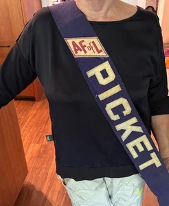 AMERICAN FEDERATION OF LABOR FELT PICKET SASH ORIGINAL NICE SHAPE - Bild 1 von 6