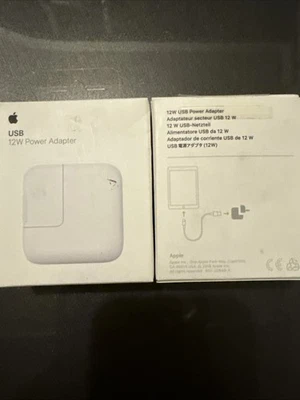Лот из 2 подлинный Apple 12 Вт USB быстрой зарядки адаптер питания для iPad/iPhone - Изображение 1 из 2