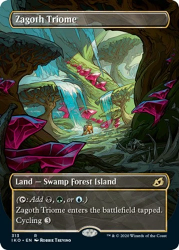 MTG Zagoth Triome - Foil - Showcase, Moderate Play, English Ikoria: Lair of Behe - Image 1 of 1