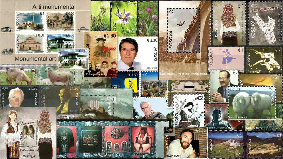 Kosovo Stamps 2017. Complete year all issues. Set and Souvenir sheet. MNH - Image 1 of 1