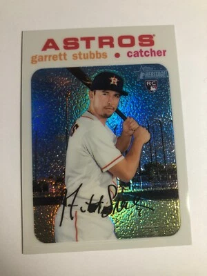2020 Topps Heritage High Number Chrome White Border Garrett Stubbs Astros RC /71 - Image 1 of 2