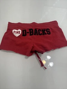 Victorias Secret Pink Red Diamondbacks D Back Fleece Shorts Xs T4 - Picture 1 of 3