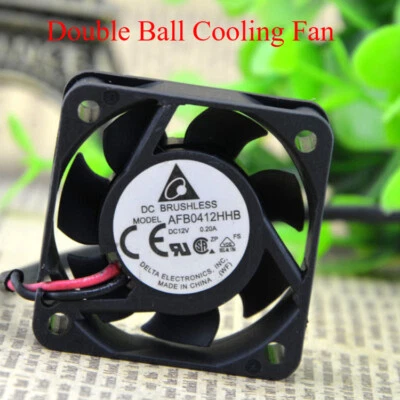 Delta AFB0412HHB 12V 0.2A 4015 4CM 2-wire Double Ball Cooling Fan NEW - Image 1 of 4