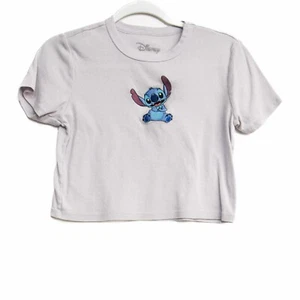 Disney Girls White Polycotton T-Shirt Stitch Embroidery Short Sleeve Crew Neck S - Picture 1 of 7