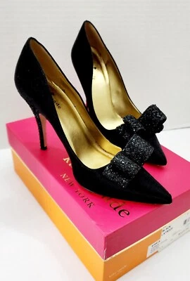 Kate Spade Latrice Satin Glitter Bow Heels - Image 1 of 4