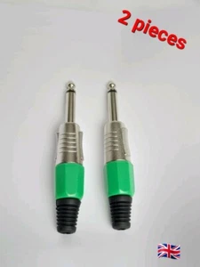 2 Pieces Mono Jack 6.35mm Male Plug Audio Connectors New - Picture 1 of 2