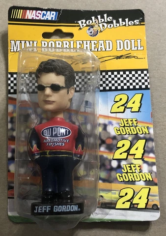 Vintage Jeff Gordon #24 NASCAR Bobble Dobbles Mini Bobblehead Doll Figure Cover