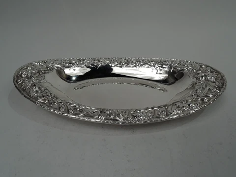 Kirk Bread Tray 266 Antique Baltimore Repousse Bowl American Sterling Silver Cover