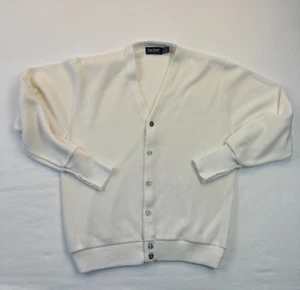 Par Four sweater cardigan mens Large white button front lightweight Vintage 90s - Picture 1 of 9