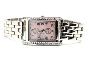 Merona Silver Tone Tank Analog Women's Watch FMDM317 NEEDS Battery - Picture 1 of 5