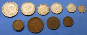 Krönungsjahr 1937 Set Halfcrown to Farthing George VI 10 Münzen inkl. 6 Silber - Bild 1 von 4