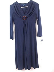 Chaps Dress Navy Blue Long Sleeve Stretch Comfort NEW $85 Women's Size S Small - Picture 1 of 5