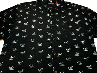 Camisa Havanera Co Para Hombres Hawaiana Aloha Palmera Manga Corta Azul Marino 2XL XX XXL Foto 1 de 3