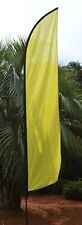 SOLID YELLOW ~ Windless Feather Flag ~ includes Pole & Ground Stake  
