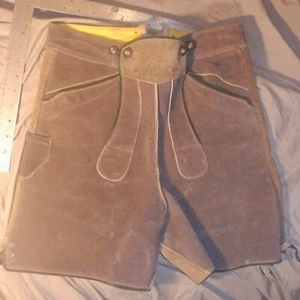 Bayrische Lederhose Herren Deutsch Oktoberfest Ledershorts 28 inch Bundweite - Bild 1 von 13