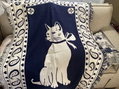 Boa tapeçaria dupla face para gatos/cadeira com franja - Imagem 1 de 4