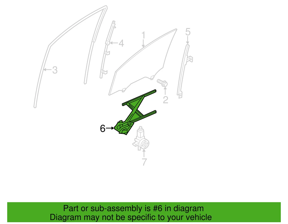 Honda Odyssey 2011-17 delantero RT DrRWindow regulador 72211-TK8-A01 sin motor Foto 1 de 4