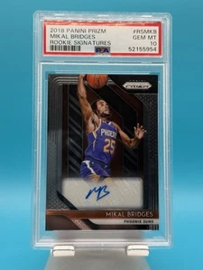 2018 NBA Prizm Mikal Bridges Rookie Signatures Auto Knicks Rookie Card Psa 10 - Picture 1 of 2