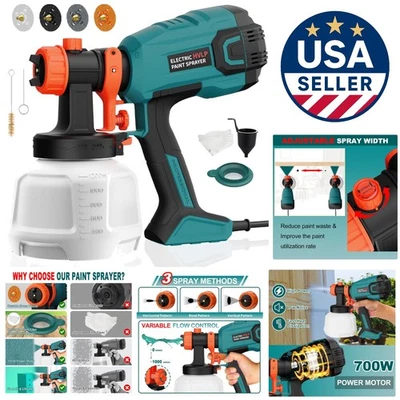 Pulverizador de Pintura HYCHIKA, 700W HVLP Pulverizador de Pintura Eléctrico, 1200ML Tanque 4 Boquillas a Foto 1 de 4