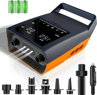 Mojimdo Elektrische SUP Pumpe, 20PSI Wiederaufladbare Luftpumpe, 12V DC & Typ-C