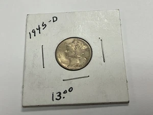 1945 D Mercury Dime VG Very Good 90% Silver 10c US Coin Collectible - Picture 1 of 6