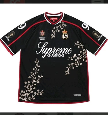 Camiseta de fútbol floral Supreme FW25 talla M negra nueva con etiquetas 100 % auténtica envío rápido Foto 1 de 4