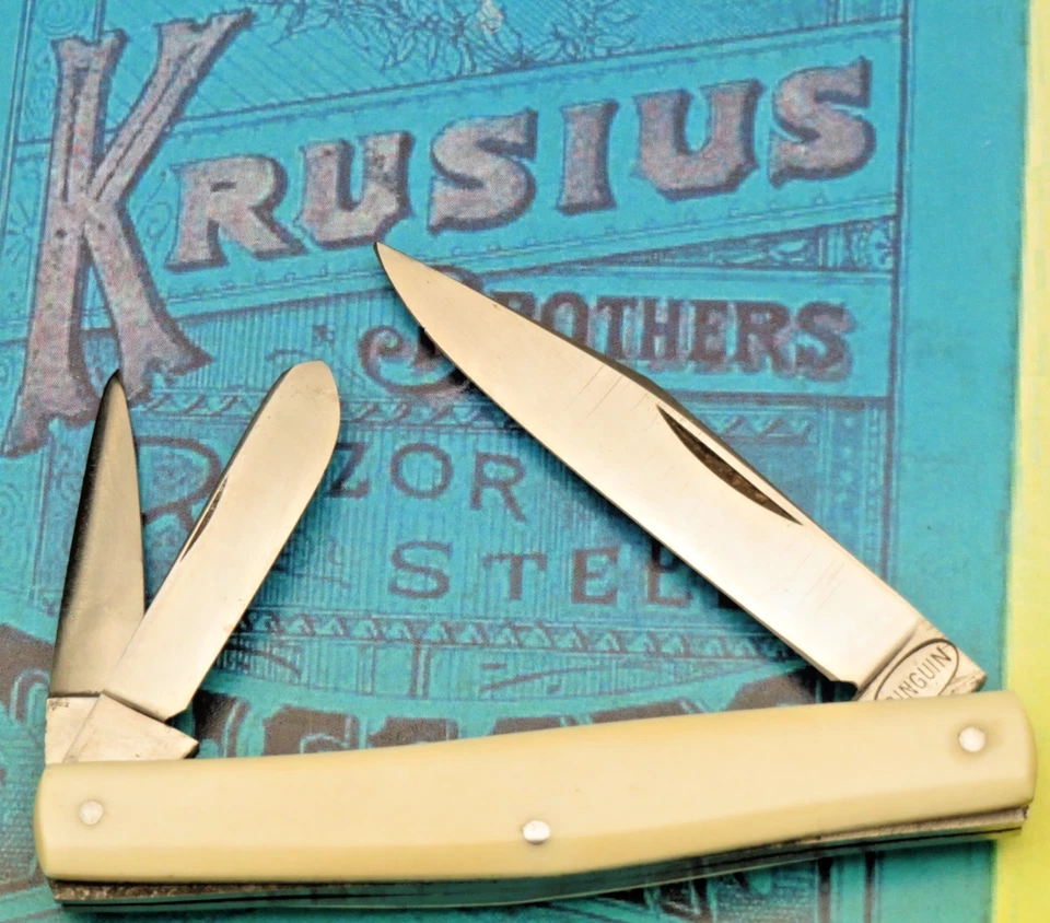 Faca PINGUIN KRUSIUS SOLINGEN Alemanha Whittler - Osso liso - Não usada quase em perfeito estado - Imagem 1 de 4