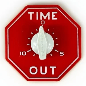 VTG TIME OUT Timer Mark-Time Red Stop Sign 10-Minute Bell Parent Kids Teachers - Picture 1 of 5