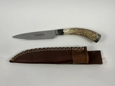 Vintage Boker Arbolito Solingen Alemania Knife Stag Handle w/ Sheath - Image 1 of 4