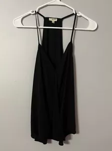 Lily White Black V Neck Spaghetti Strap Racer Back Dress Tank Top S - Picture 1 of 3