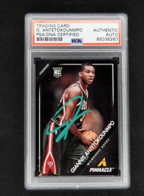 2013-14 Panini Pinnacle PSA ПОДЛИННЫЙ с автографом Янниса Антетокунбо RC AUTO. БАКСЫ - Изображение 1 из 2