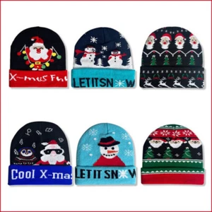 Nuevo Gorro Tejido Navidad Invierno Calavera Gorra Navidad Muñeco de Nieve Santa Sombrero - Imagen 1 de 13