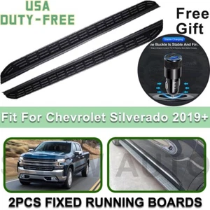 Fits Chevrolet Silverado 2019-2025 Fixed Running Boards Side Steps+CAR CHARGER - Picture 1 of 15